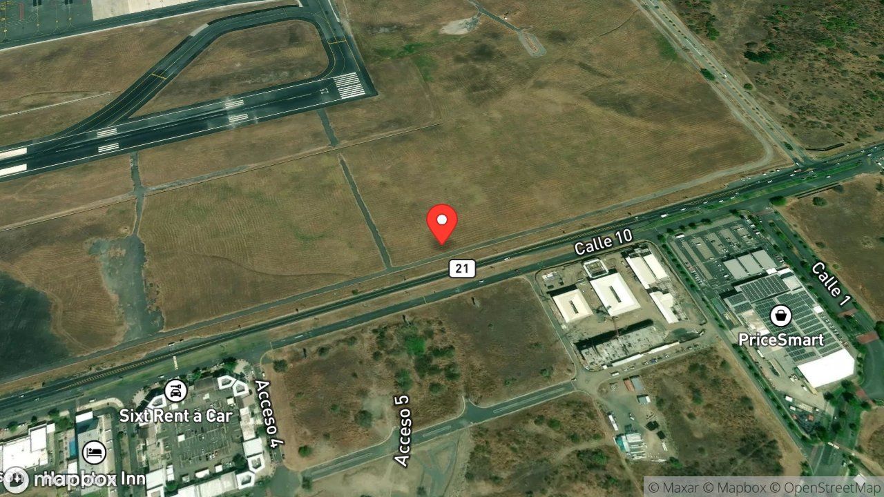 Mapa del incidente ESTACION DEL AEROPUERTO INTERNACIONAL DANIEL ODUBER QUIROS REPORTA POSIBLE QUEMA DE CHARRAL
