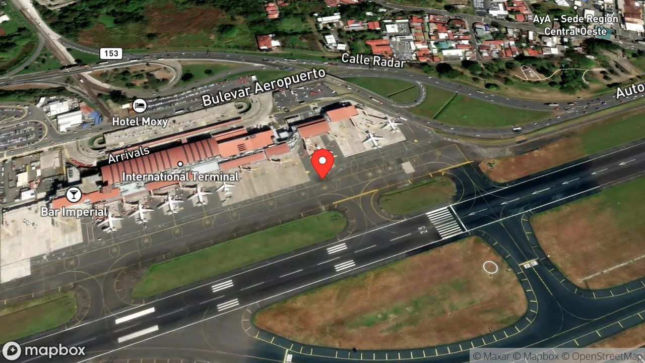 Mapa del incidente ESTACION DEL AEROPUERTO JUAN SANTAMARIA REPORTA ENJAMBRE DE ABEJAS