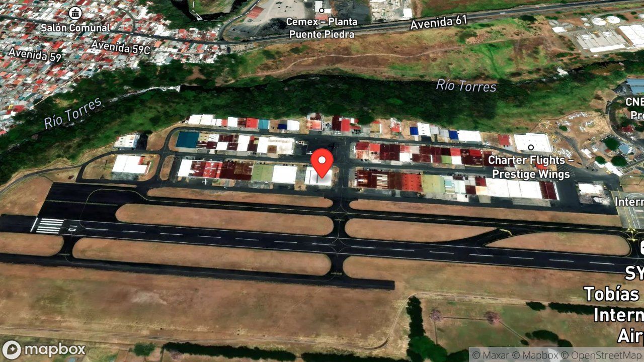 Mapa del incidente ESTACIÓN DEL AEROPUERTO TOBÍAS BOLAÑOS REPORTA ALERTA 3 AERONAVE PIPER SENECA PA 34 CON PROBLEMAS EN TREN DE ATERRIZAJE
