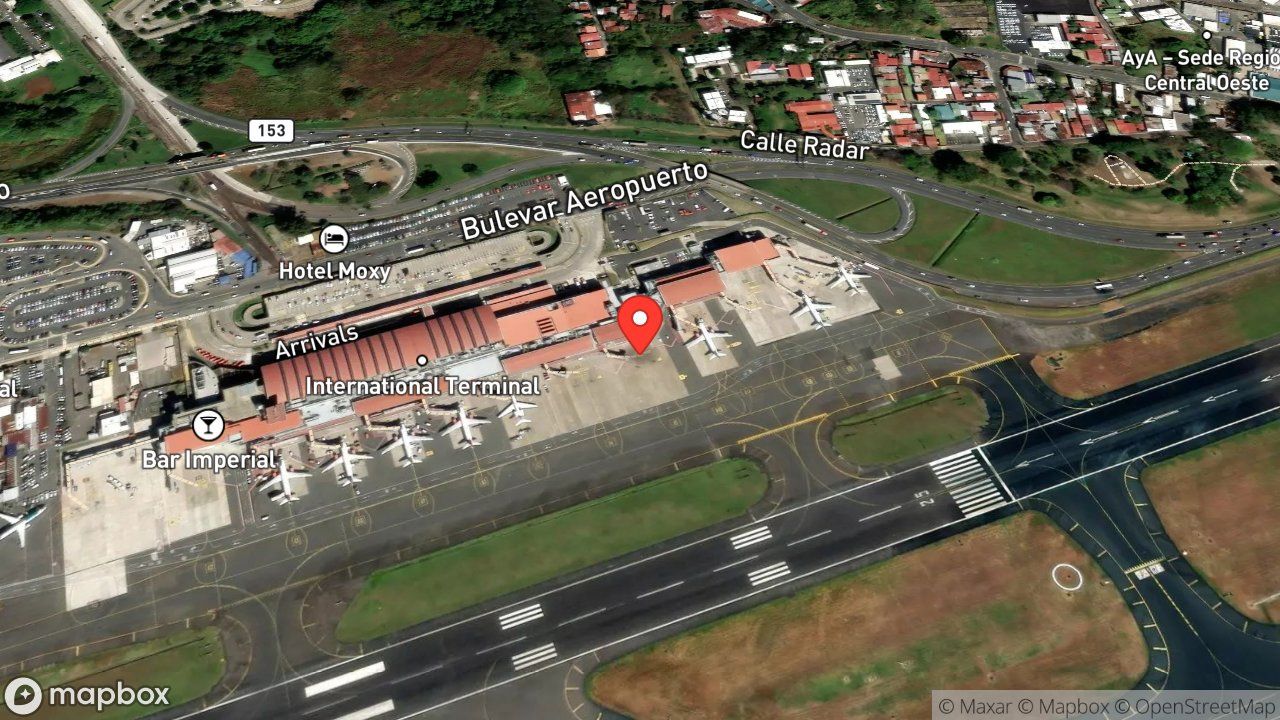 Mapa del incidente ESTACION DE AEROPUERTO JUAN SANTAMARIA REPORTA ENJAMBRE DE ABEJAS