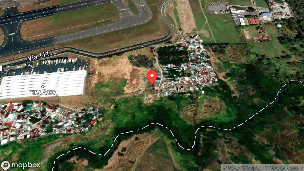 Mapa del incidente ESTACION DEL AEROPUERTO JUAN SANTAMARIA REPORTA QUEMA DE DESECHOS