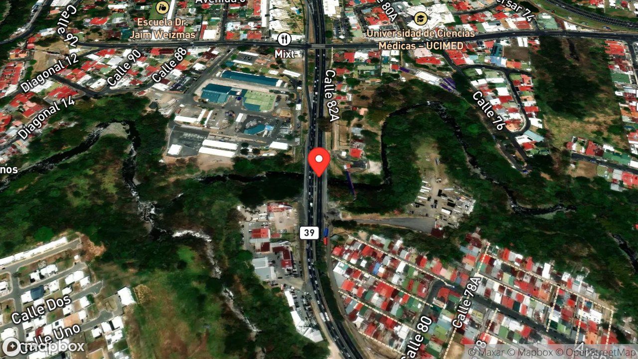 Mapa del incidente COLISION DE VEHICULOS CON PERSONA PRENSADA